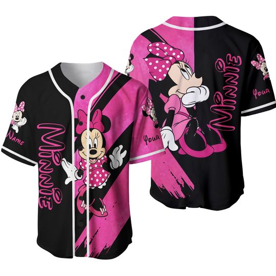 Personalized Minnie Mouse Disney Baseball Jersey, Disney Jersey