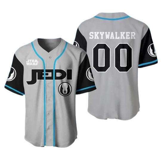 Personalized Jedi Skywalker Baseball Jersey, Custom Star Wars Baseball Shirt, Jedi Skywalker Basketball Jersey, Galaxy's Edge Baseball Gift