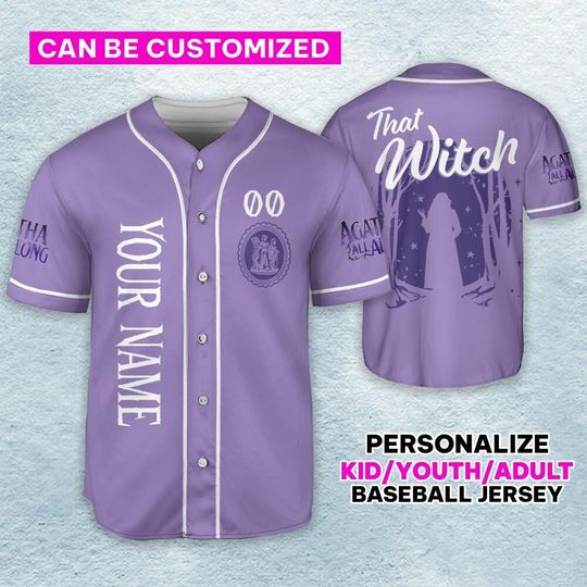 Personalize Agatha All Along Movie The Witch Baseball Jersey, Agatha Harkness Down The Witches Road Jersey
