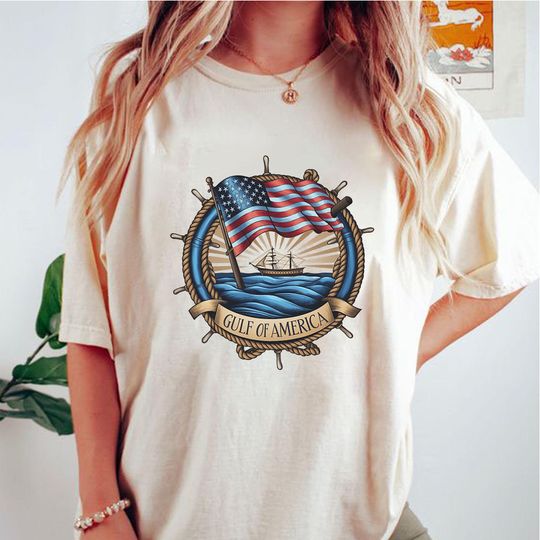Gulf of America Shirt, Gulf of America Tee, American Flag Shirt Celebrating the Gulf of Mexico's Transition to the Gulf of America Shirt