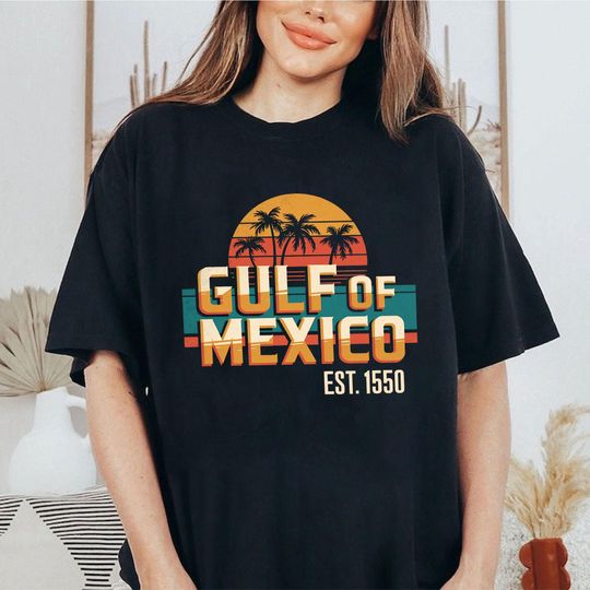 Vintage Gulf of Mexico T-Shirt, Patriotic Tee, Mexico Map Shirt, Democrat Shirt, Anti-Fascist Shirt