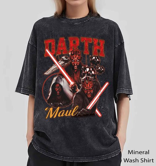Retro Darth Maul Portrait Comfort Colors T-shirt, Star Wars Character Washed T-Shirt, May The 4th Be With You, Star Wars Day, Galaxy's Edge