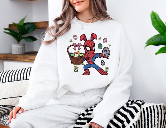 Spiderman Easter Tee, Easter Sweatshirt, Happy Easter Sweatshirt | Easter Day Shirt | Cute Easter Day | Bunny Shirt