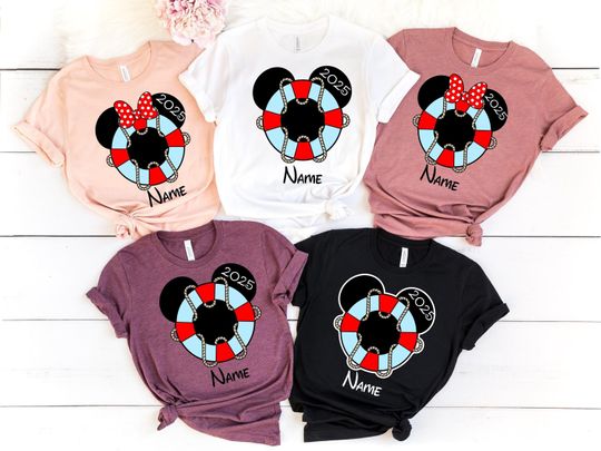 Custom Name Disney Family Cruise Vacation 2025 Matching Shirts, Disney World Group Shirts, Personalized Disneyland Cruise Trip Shirts