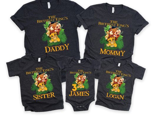 Lion King Birthday Shirt, Simba Tee, Matching Family Birthday Shirts, Birthday Boy Shirt, Custom Toddler Shirt, Birthday Family Outfit