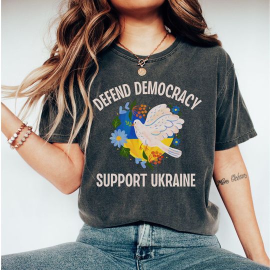 Support Ukraine Tee, Defend Democracy Shirt, Ukrainian Solidarity, Anti Trump Vance MAGA, Fuck Putin, Stand With Zelenskyy