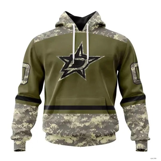 Personalized Dallas Stars Special Military Appreciation Hoodie Pullover