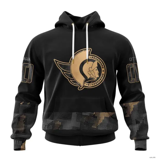Ottawa Senators Personalized Military Appreciation Hoodie