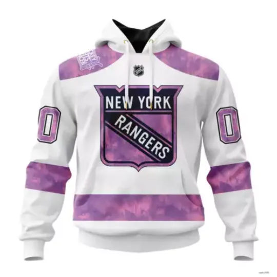 New York Rangers Personalized Hockey Fight Cancer Hoodie