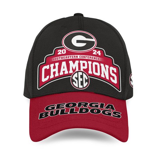 GA Bulldogs 2025 Southeastern Conference Champions Cap, GA Bulldogs Champions Football Cap, GA Bulldogs Game Day Football Cap