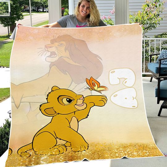 Personalized Name Baby Simba Blanket, Disney Lion King Blanket