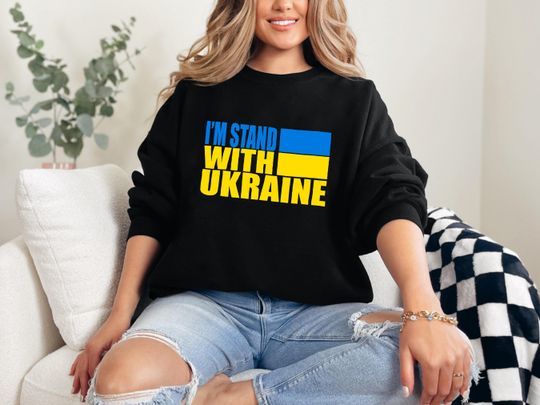 I Stand With Ukraine Shirt,Free Ukraine tee, Ukrainian Flag Shirt,Support Stand for Ukraine Peace Shirt,Ukrainian No War Safe Ukraine Shirt