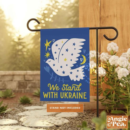 Ukraine Flag, We Stand With Ukraine Flag, Ukraine Garden Flag, Slava Ukraini, Heroyam Slava, We stand with our Democratic Ally Ukraine