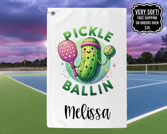 Personalized Funny Pickleball Paddle Towel, Custom Pickleball Towels For Her, Gift For Pickleball Player, Custom Pickleball Towel
