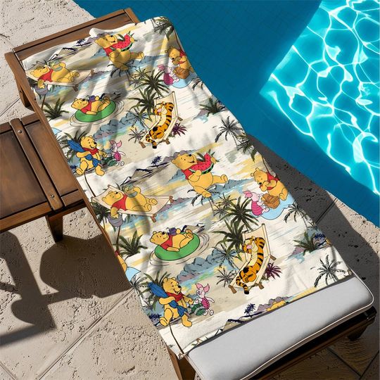 Winnie the Pooh Towel, Disney Beach Towel, Pooh and Friends Beach Towel, Pooh Towel, Pooh Beach Towel, Pooh Lover Gifts, Disney Summer Trip
