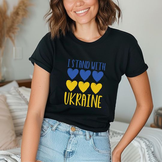 I Stand With Ukraine T-Shirt, Support Ukraine T-Shirt, Unisex I Stand With Ukraine Shirt, I Stand With Ukraine Design, Casual Wear, Ukraine