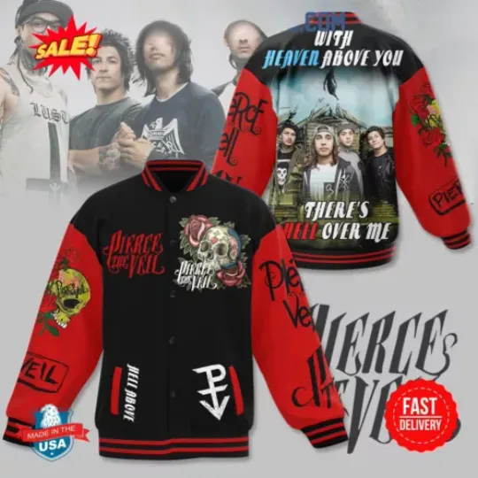Pierce The Veil With Heaven Above You There’s Hell Over Me Baseball Jacket