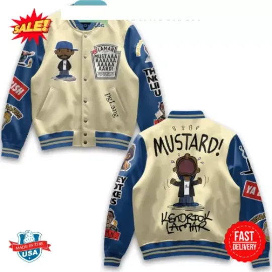 Kendrick Lamar Mustard Not Like Us Ya Dish Baseball Jacket