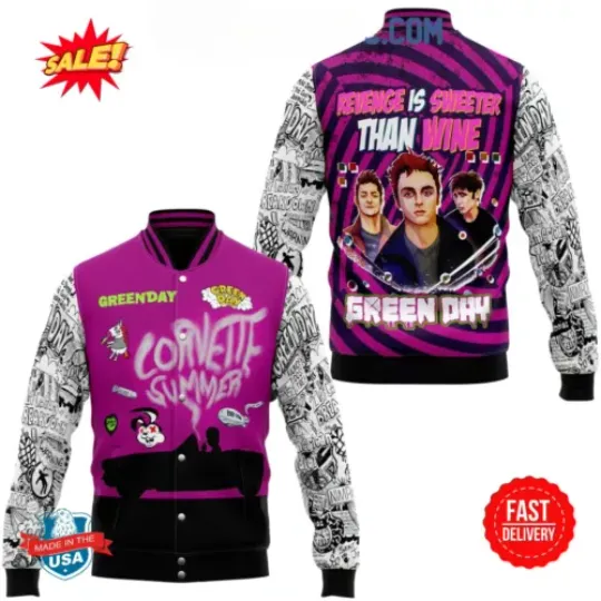 Green Day Revenge Is Sweeter Than Wine Baseball Jacket