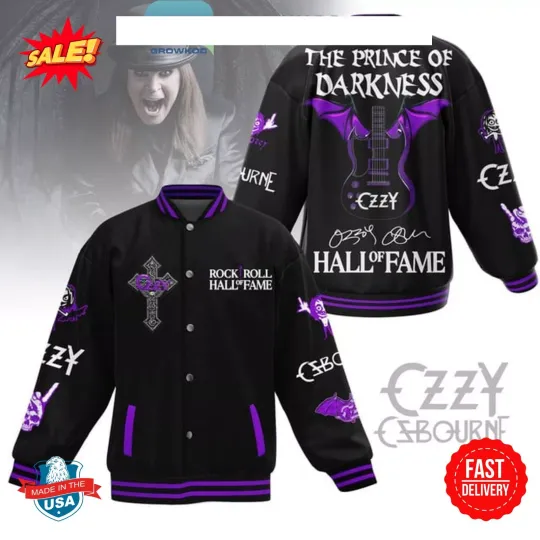 Ozzy Osbourne The Prince Of Darkness Hall Of Fame 2024 Baseball Jacket