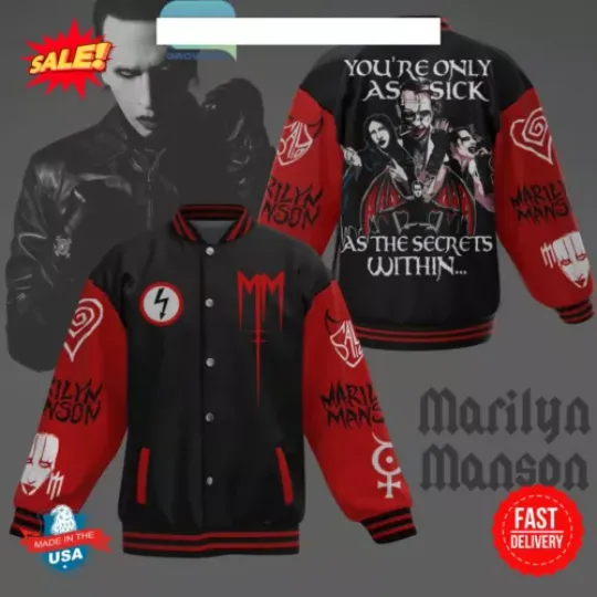 Marilyn Manson You’re Only As Sick As The Secrets Within Baseball Jacket
