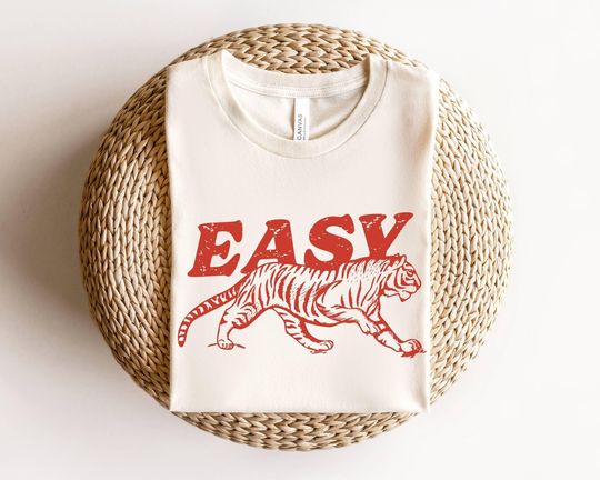 Easy Tiger Shirt, Retro Boho Tee, Unisex Trendy Aesthetic Bella Canvas Shirt, Cool Graphic Tee, Hippie Clothes, Indie Shirt