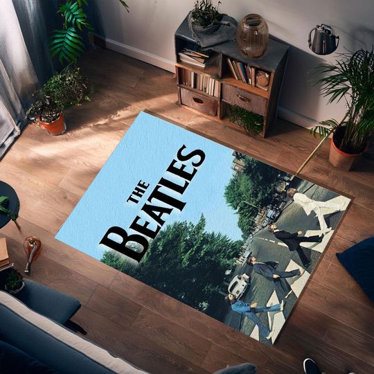 The Beatles Album Cover Rug  WashableRug & PolyesterRug | PersonalizedGift for Rock Fans