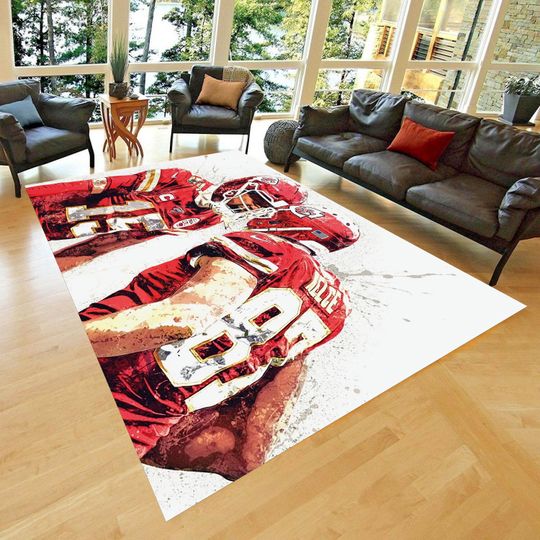 Patrick Mahomes Rug, Travis Kelce Rug, Kansas City Chiefs Rug, Sport Rug, Man Cave Rug, Game Room, Kids Room, Sports Design, Man Cave,