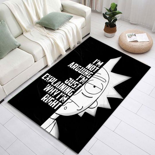 r sanche Rug- Rick and Rickandmorty Rick Rug - Money Theme Design - Interdimensional Travel Rug- For True Rick and Rickandmorty Fans- Polyester