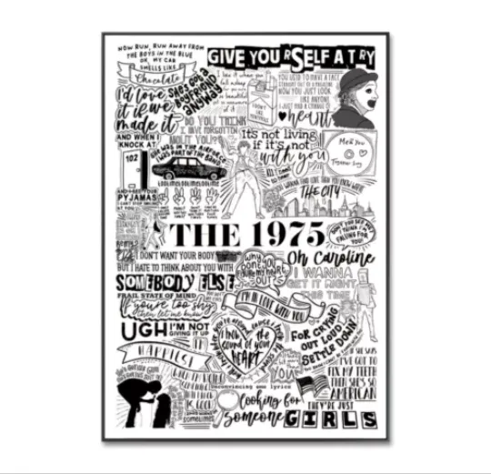 The 1975 Poster, The 1975 Lyrics Poster, The 1975 Gift, Matty Healy