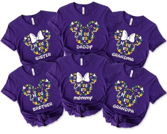 Custom Disney Mardi Gras Shirts, Family Mardi Gras Shirts, Fleur De Lis Shirts, Family Name Mardi Gras Shirt, Disneyland Mardi Gras Outfits