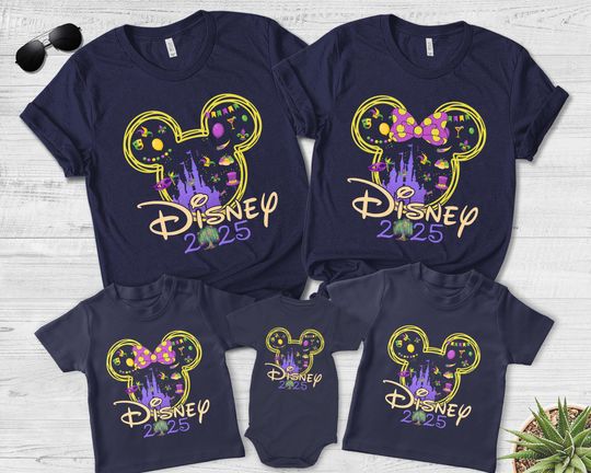 Disney 2025 Mardi Gras Tee,Custom Disney Mardi Gras Tshirt,Disney Family Matching Mardi Gras 2025 Tshirt,Disney Mardi Gras Party Tee