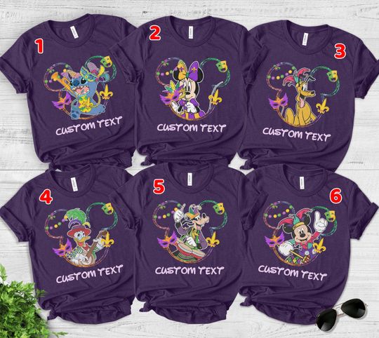 All characters Happy Mardi Gras Disney shirt,Mickey&Friends Mardi Gras Sweatshirt WDW Disneyland Family Fat Tuesday New Orleans Tee