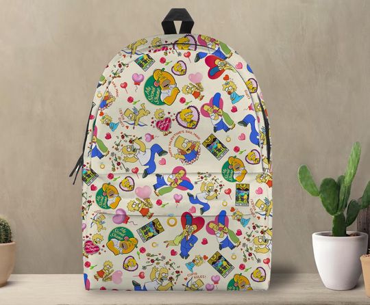 The Simpsons Family Backpack, The Simpsons School Bag, Laptop Backpack, Gift, Backpack