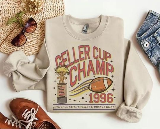 Friendsgiving Geller Cup Champ Sweatshirt, Thanksgiving Gift, Friends TV Show Sweater, Cozy Fall Clothing, Friends Fan Apparel