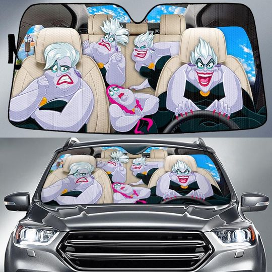 Ursula Car Sun Shade, Disney Villains Car Shades For Windshield, The Little Mermaid Car Windshield Cover, Sun Visor Car, Car Decoration