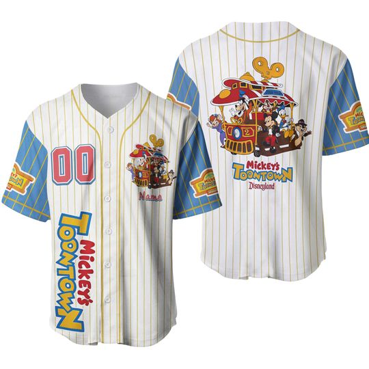Custom Mickey's Toontown Baseball Jersey, Mickey And Friends Jersey Team, Family Trip Jersey Shirt, Theme Park Shirt, Magic Kingdom Shirt