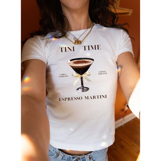 Espresso Martini, Baby Tee Y2K Coquette Top Espresso Martini Shirt, Espresso Martinis Top, Espresso Martini Top, Martini Lover Gift