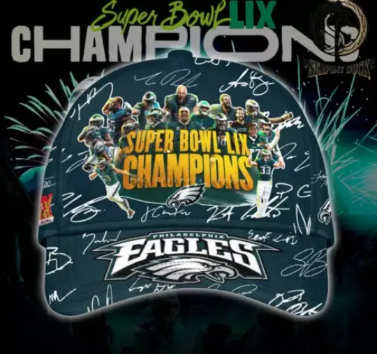 Philadelphia Eagles Super Bowl LIX Champions 2025 Signature Classic Cap For Fans