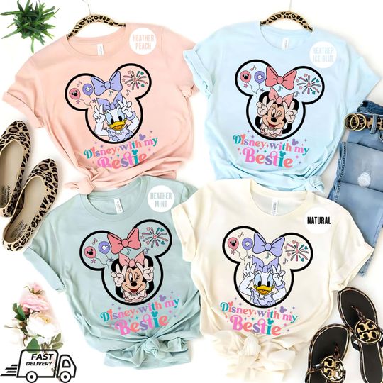 Disney With My Bestie Shirt, Minnie and Daisy Bestie Shirt, Disney Girl's Trip Shirt, WDW Disneyland Shirt, Best Friends Matching Shirt