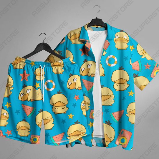 Duck Hawaiian Button-Up Shirt Summer Fun Duck Hawaii Shirt Gift