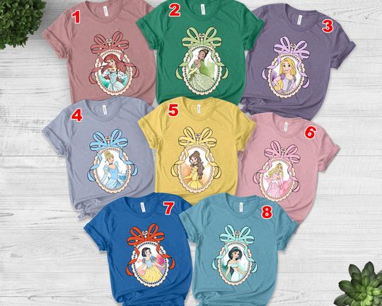 Bow Disney Princess Shirt, Cinde Belle Snow White Rapunzel WDW Disneyland Girls Trip Shirt, Princess Birthday Girl Tee