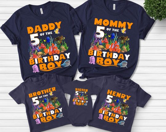 Finding Nemo Birthday Shirt, Finding Nemo Family Shirt, Personalized Finding Nemo Birthday, Finding Matching Birthday Shirts