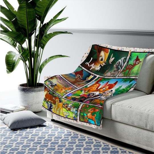 Personalized Disney Bambi Blanket, Disney Bambi Blanket, Disney Bambi Birthday Gifts Disney Bambi Velveteen Plush Blanket