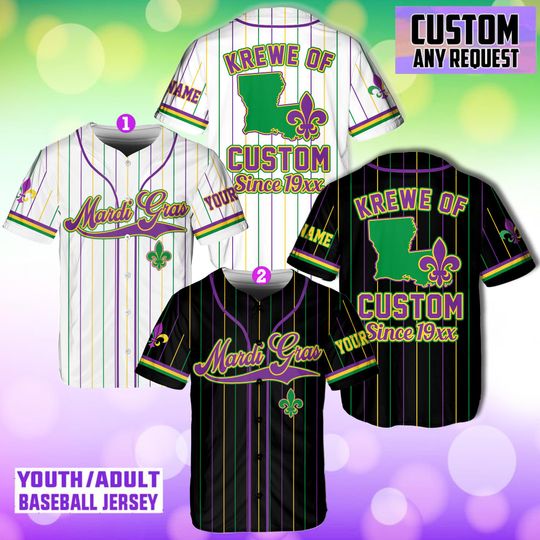 Personalized Mardi Gras Baseball Jersey, Custom Mardi Gras Krewe Lobster Since 19xx Baseball Jersey Shirt, Gift For Family Matching