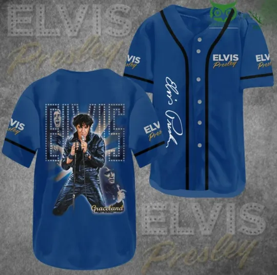 Elvis Presley Graceland Rock Baseball Jersey