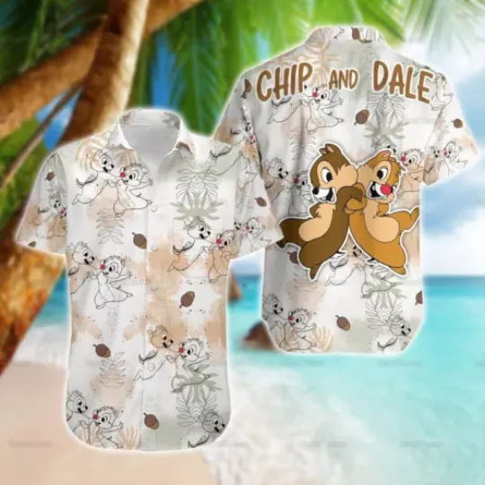 Chip And Dale Shirt, Chip 'n Dale Hawaiian Shirt,  Double Trouble Aloha Shirt