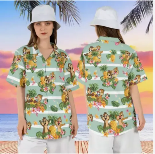 Chip And Dale Pineapple Rescue Rangers Friends Summer Chipmunks 3D HAWAII SHIRT