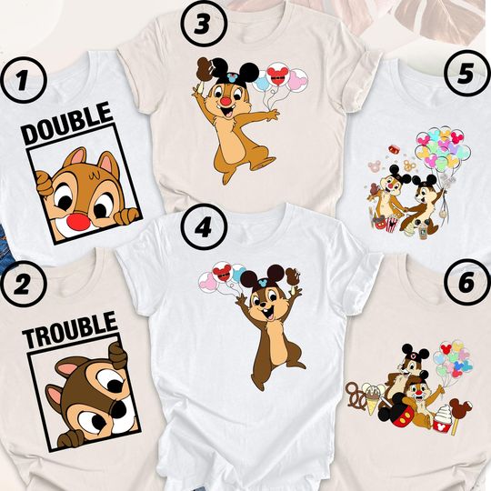 Double Trouble Shirt, Disney Matching Tee, Chip and Dale Shirt, Disney Couple Shirt, Disneyland Shirt, Disney World Shirt, Family Trip Shirt