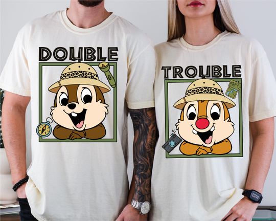 Disney Chip And Dale Safari Shirt, Double Trouble Matching Shirt, Disney Honeymoon Tee, Chip and Dale Shirt, Safari Mode Shirt, Safari Shirt